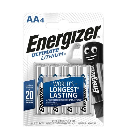 Energizer 636896 Ultimate Lithium AA Batteries Carded 4