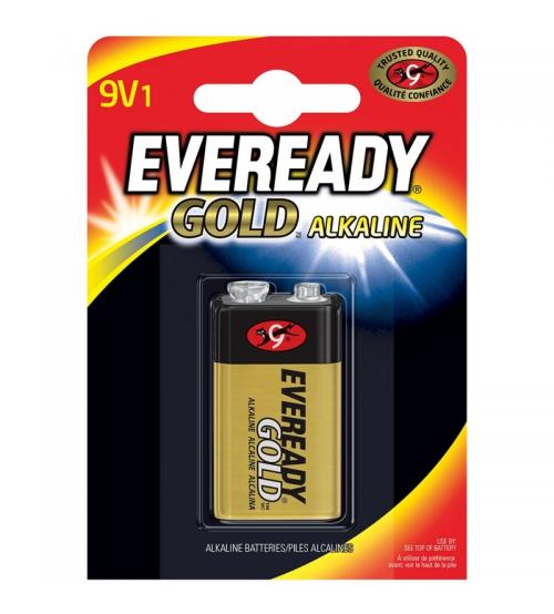 Energizer E300786600 Eveready Gold Alkaline PP3 9V Size Batteries Carded 1