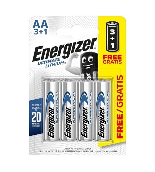 Energizer S5715 AA Ultimate Lithium Batteries - Pack of 3+1