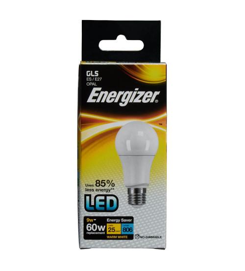 Energizer S8122 E27 9W 806LM GLS Warm White LED Light
