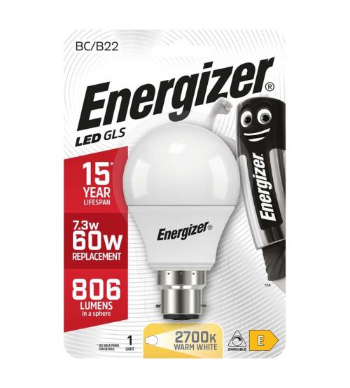 Energizer S10271 9.2W 806LM B22 2700K GLS Dimmable LED Bulb - Warm White