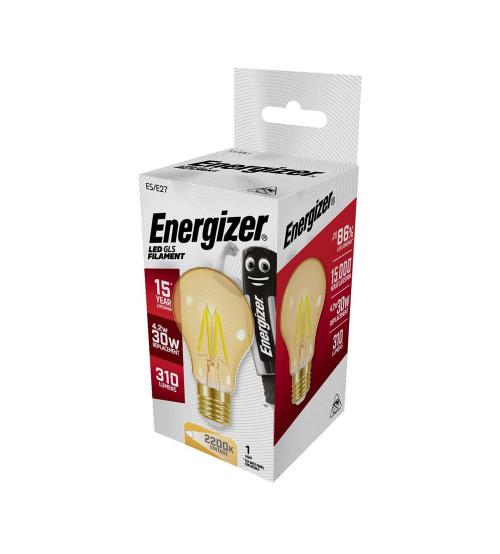 Energizer S12860 4.2W 310LM E27 GLS Filament Gold LED Bulb