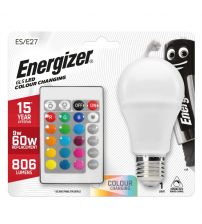 Energizer S14542 E27 GLS RGB+W Colour Changing LED with Remote Control