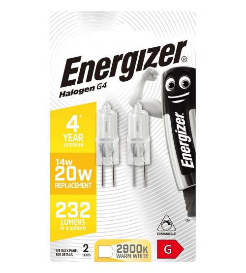 Energizer S4851 ECO 16W G4 Capsule Dimmable Halogen Light Pack of 2