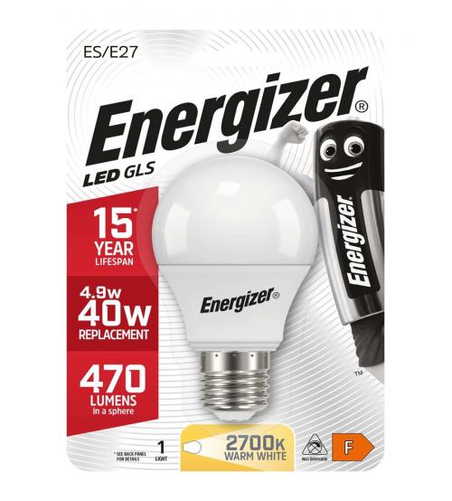 Energizer S8703 5.6W 470LM E27 GLS LED Bulb - Warm White