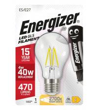 Energizer S9024 4.3W 470LM E27 GLS Filament LED Bulb - Warm White