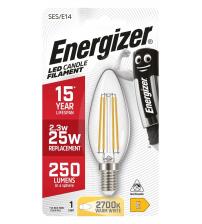 Energizer S9028 2.4W 250LM E14 Candle Filament LED Bulb - Warm White