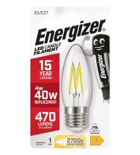 Energizer S9031 4W 470LM E27 Candle Filament LED Bulb - Warm White