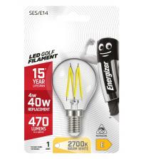Energizer S9033 4W 470LM E14 Golf Filament LED Bulb - Warm White