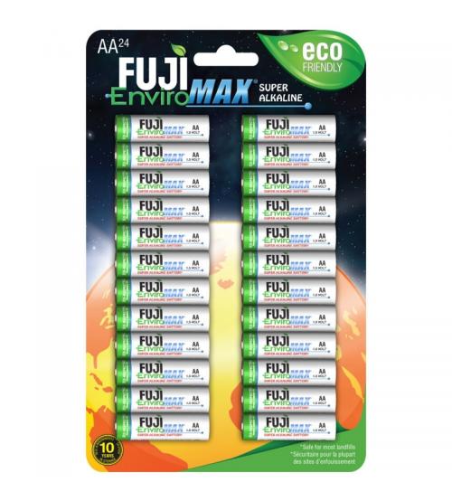 Fuji J10-4300CL24 EnviroMax Super Alkaline AA 1.5V Batteries Carded 24