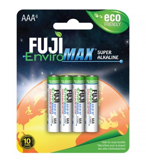 Fuji J10-4400BP4 EnviroMax AAA Super Alkaline Batteries Carded 4