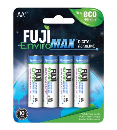 Fuji J10-8300BP4 EnviroMax Super Digital AA Standard Alkaline Batteries Carded 4