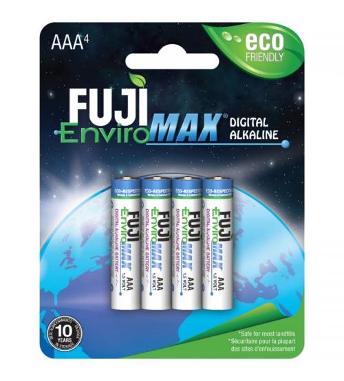 Fuji J10-8400BP4 EnviroMax AAA Super Digital Alkaline Batteries Carded 4