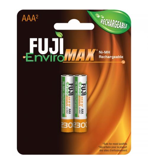Fuji J10-9400BP2 EnviroMax 1000mAh AAA Rechargeable Batteries Carded 2