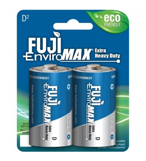 Fuji Z3-3100BP2 EnviroMax D Size Standard Zinc Batteries Carded 2