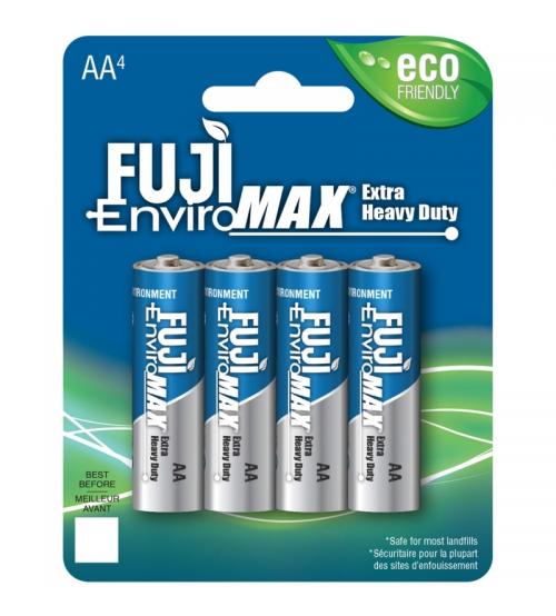 Fuji Z3-3300BP4 EnviroMax AA Standard Zinc Batteries Carded 4