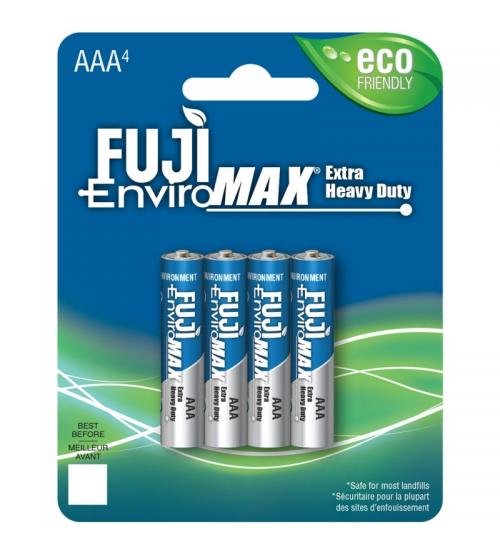 Fuji Z3-3400BP4 EnviroMax AAA Standard Zinc Batteries Carded 4