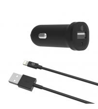 Griffin GP-013-BLK Single Port 2.4A USB Car Charger with 1M Lightning Cable - Black