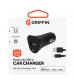 Griffin GP-135-BLK Single Port 2.4A USB Car Charger with Lightning Cable - Black