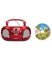 Groov-e GVPS733CD10RD Original Boombox Portable CD Player & Radio Red with Chidrens Stories CD