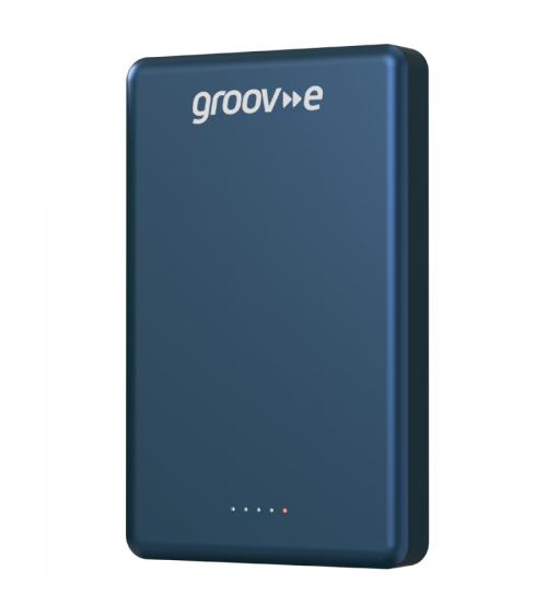 Groov-e GVCH10000MBE Power Bank 10000mAh Portable Magnetic Wireless Charger - Blue