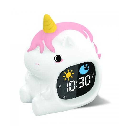 Groov-e GVCK02UN Cuties Sleep Trainer Alarm Clock with LED Night Light - Unicorn