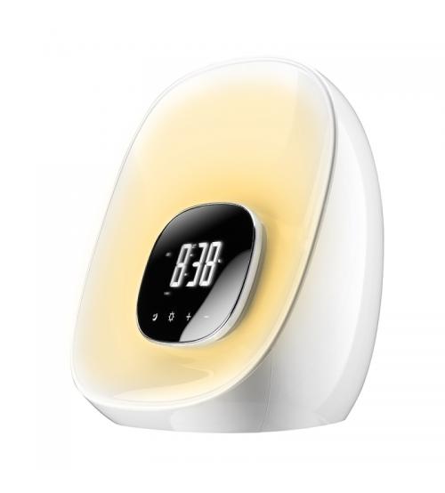 Groov-e GVCR01WE Light Curve Wake Up Light with FM Radio & Alarm Clock - White