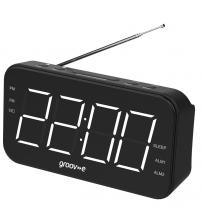 Groov-e GVCR02BK Radio Curve Rechargeable Alarm Clock Radio - Black