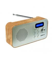 Groov-e GVDR11WD Lisbon Portable DAB+ Digital & FM Radio with Bluetooth - Wood Finish