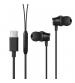 Groov-e GVEB17BK Metallic Buds USB-C Earphones with Remote Mic & Volume Control - Black