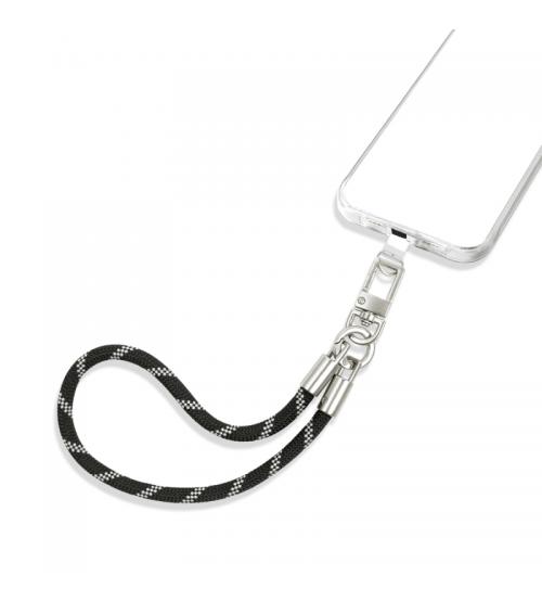 Groov-e GVMA304BK Braided Hand Wrist Lanyard for Smartphones - Black & Grey