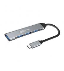 Groov-e GVPC30SR Multiport Hub USB-C to 4 x USB-A Ports Groov-e GVPC30SR Multiport Hub USB-C to 4 x USB-A Ports