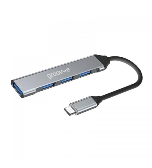 Groov-e GVPC30SR Multiport Hub USB-C to 4 x USB-A Ports