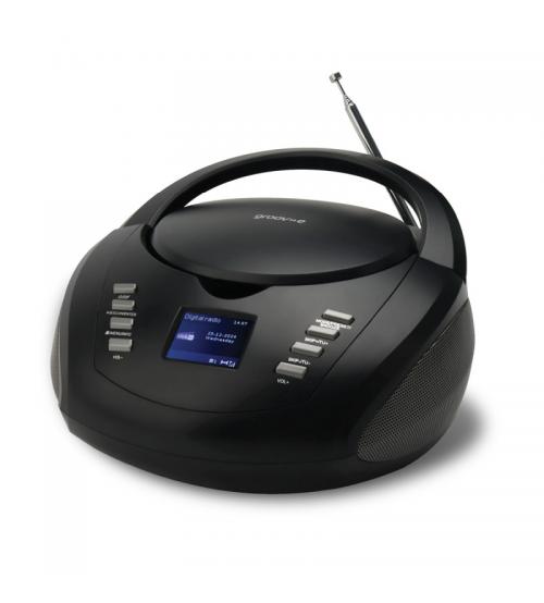 Groov-e GVPS763BK DAB Boombox Portable CD Player with DAB/FM Radio - Black