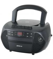 Groov-e GVPS833BK Traditional Boombox Portable CD & Cassette Player with Radio - Black