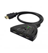 Groov-e GVTV05BK 3-Port 4K HDMI Switch with Auto & Manual Switching