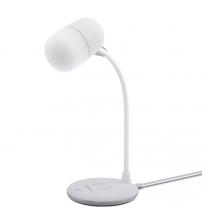 Groov-e GVWC02WE Apollo LED Lamp with Wireless Charging Pad & Bluetooth Speaker - White