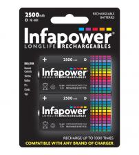 Infapower B006 Rechargeable D Ni-MH Batteries 2500mAh - 2 Pack