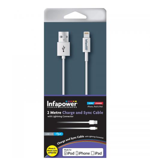 Infapower P030 Apple Lightning to USB 2.0 Cable 2M - White