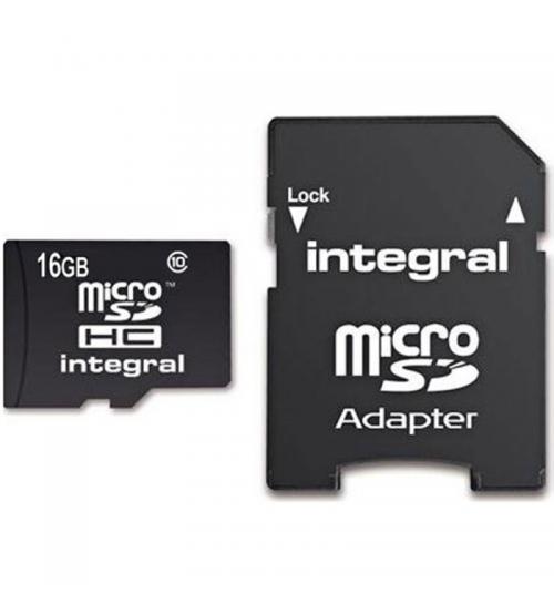 Integral INMSDH16G10-90U1 Micro SD Card 16GB with SD Adapter - Class 10