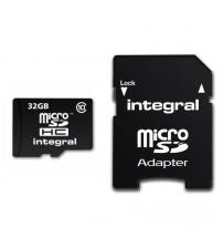 Integral INMSDH32G10-90U1 Micro SD Card 32GB with SD Adapter - Class 10