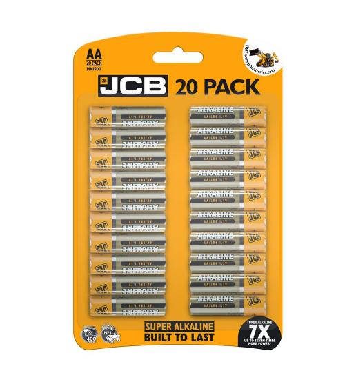 JCB S12107 LR6 / AA 1.5V Super Alkaline Batteries Pack of 20