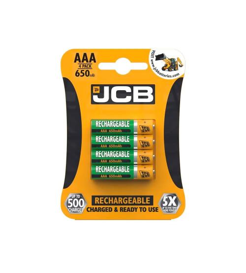 JCB S17189 650mAh 1.5V AAA Rechargeable Batteries Pack of 4