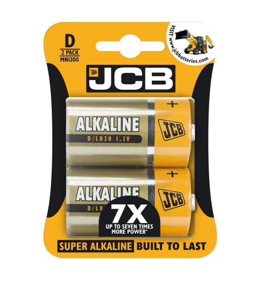 JCB S5340 LR20 / D Size 1.5V Super Alkaline Batteries Carded 2