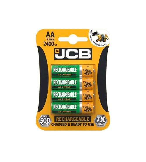 JCB S5350 2400mAh 1.5V AA Rechargeable Batteries Pack of 4