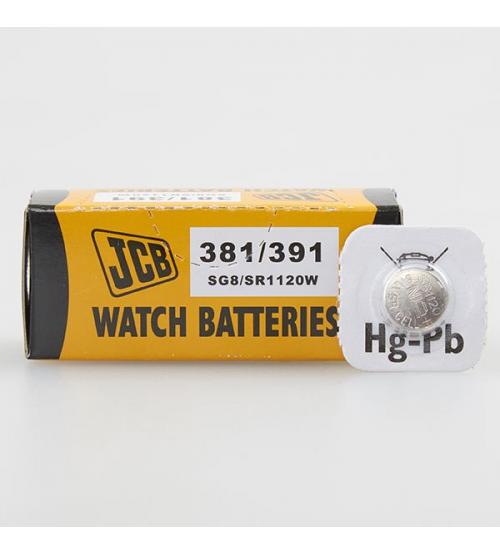 JCB S5440 381/391/SG8/SR11202W Silver Oxide Watch Batteries Carded 1