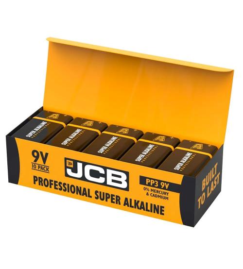 JCB S5450 Industrial Super Alkaline 9V Batteries Pack of 10