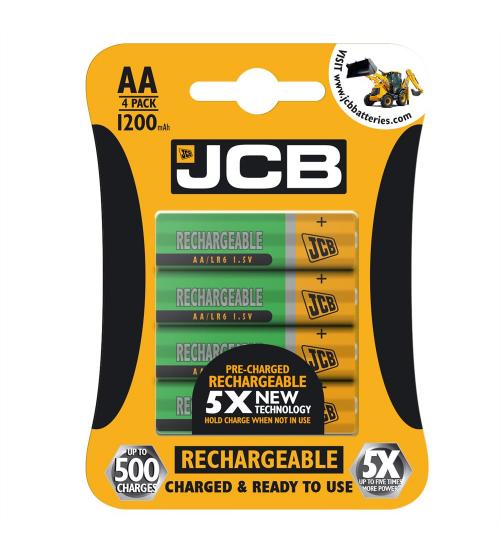 JCB S5452 1200mAh 1.5V AA Rechargeable Batteries Carded 4