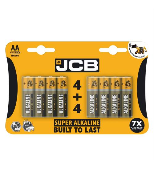 JCB S6588 LR6 / AA 1.5V Super Alkaline Batteries Carded 4 + 4