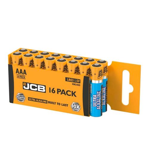 JCB S8809 LR03 / AAA 1.5V Ultra Alkaline Batteries Pack of 16